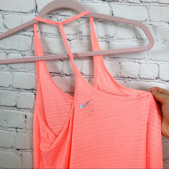 Nike Sheer Bright Coral Athletic Tank Top - Picture 5 of 6